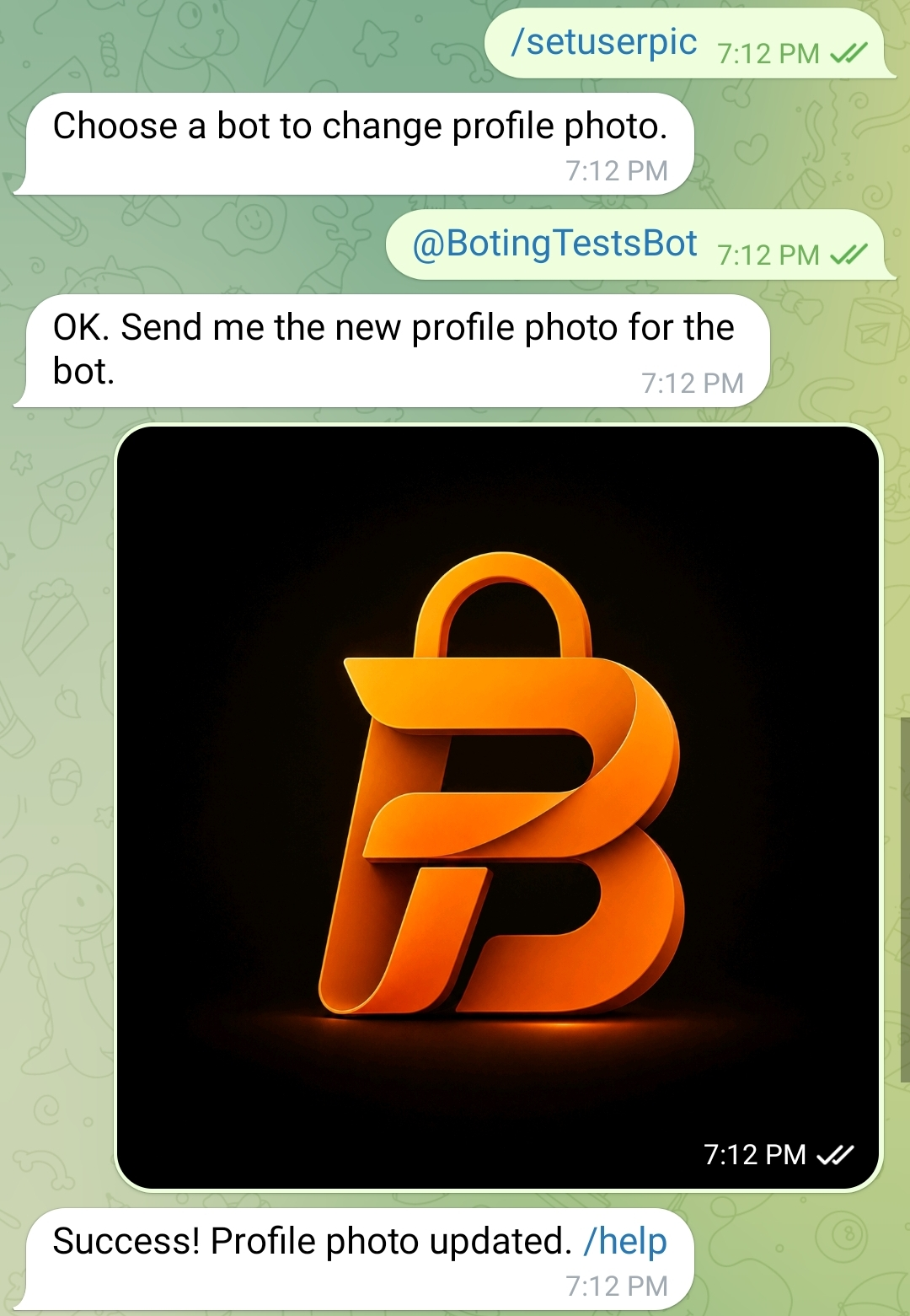 تغییر عکس پروفایل ربات در BotFather