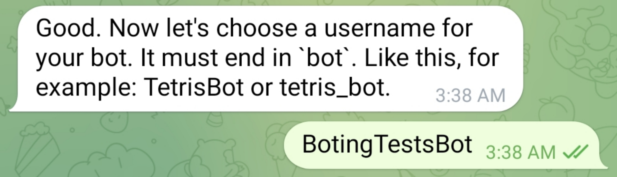 انتخاب Username ربات در BotFather